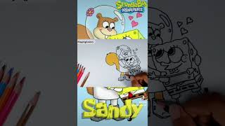 Menggambar dan Mewarnai Spongebob Sayang Sandy  Spongebob Love Sandy PlayingColors [upl. by Nythsa532]