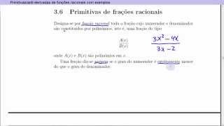 Aula teórica de primitivasantiderivadas de funções racionais com exemplos [upl. by Derriey882]