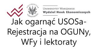 Poradnik USOS Rejestracja na OGUNy lektoraty i WFy [upl. by Maiocco271]