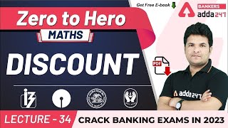 Discount  Maths  Adda247 Banking Classes  Lec34 [upl. by Nolyd]