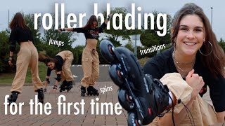 Learning to Roller Blade for the First Time  Inline Skating Tricks for Beginners Flying Eagle F5S [upl. by Einavoj]