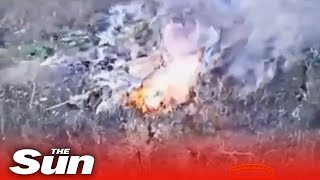 Ukrainian forces obliterate Russian antitank gun in huge blast [upl. by Jermayne675]