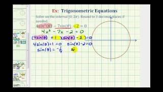 Ex Solve a Factorable Trig Equation with Rounded Radian Solutions  Quadratic Form [upl. by Lairbag]