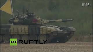 T72 vs ZTZ96A firing on the move and firecontrol comparison  Russian Tank Biathlon [upl. by Ahsiuq451]