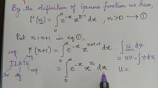 Beta and Gamma Functions lecture 1 definitions recurrence relation for gamma function [upl. by Nere370]