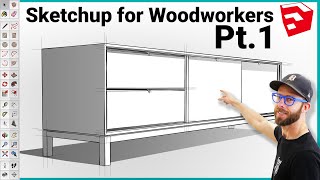 Modeling a Complete Project in Sketchup for Beginners Pt1  Sketchup for Woodworkers [upl. by Radley]