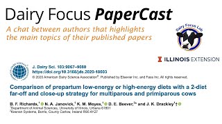 Ep7 Comparison of diet strategies for multiparous and primiparous cows [upl. by Hughett]