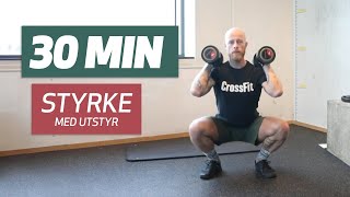 Helkropp styrkeøkt med utstyr [upl. by Sinegold]