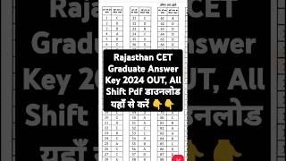 Rajasthan CET Answer Key 2024 Kaise Download Kare  How To Download Rajasthan CET Answer Key 2024 [upl. by Sac]