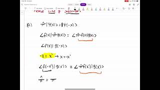 Griffiths Introduction to Quantum Mechanics Solution 68 Showing Parity is Hermitian [upl. by Lansing505]