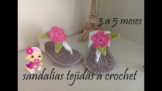 sandalias tejidas a crochet para bebe [upl. by Eixam340]