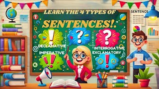 Learn the 4 Types of Sentences  Declarative Interrogative Imperative Exclamatory [upl. by Haelam]