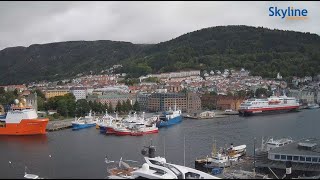 Live from the pastelcolored houses of Bergen Norway  SkylineWebcams [upl. by Schargel]