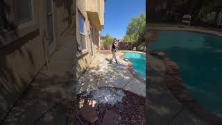 Backyard pool deck and artifical turf pressure washing [upl. by Nika562]