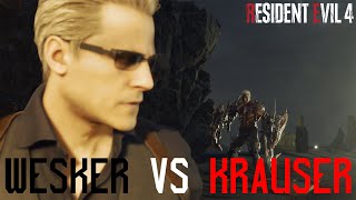 《RESIDENT EVIL 4 REMAKE》Wesker VS Krauser [upl. by Akiv]