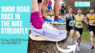 10KM ROAD RACE IN THE NIKE STREAKFLY  FASTER THAN THE VAPORFLY NORWICH VALENTINES 10K [upl. by Azirb]