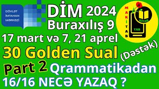 17 mart 2024 və 7 21 aprel 2024 BURAXILIŞA DƏSTƏK İngilis dili 30 Golden Sual 9cu Sinif Part 2 [upl. by Bunns]