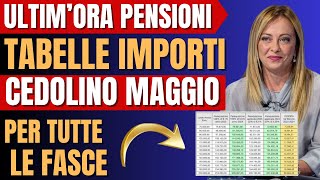 ✅ULTIMORA PENSIONI TABELLE AGGIORNATE IMPORTI NETTI MAGGIO ESEMPI CIFRE X OGNI FASCIA [upl. by Aratal39]