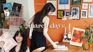 MARCH DIARY 🍄🦋 creating art audiobooks while cleaning small business life amp surprise unboxing [upl. by Rossuck]