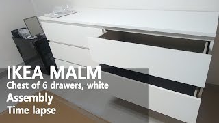 How to Assemble  IKEA 이케아 MALM 말름 6칸서랍장 조립 [upl. by Todhunter696]