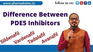 Differences Between PDE5 Inhibitors Sildenafil vs Vardenafil vs Tadalafil vs Avanafil pharmatraino [upl. by Cleodell]