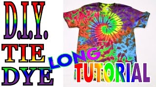 Tie Dye a Spiral Crinkle Rainbow Shirt Long Tutorial 52 [upl. by Leduar]