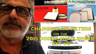 Changing air filters on the 2015 Dodge Challenger SXT V6 [upl. by Bacchus]