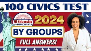 2024 USCIS Official 100 Civics Test Questions and Answers By Groups for US Citizenship Interview [upl. by Negaet57]