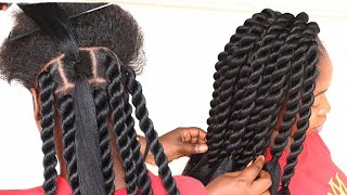 Easy and Gorgeous braid hairstyle for natural hair on budget [upl. by Suivatram910]