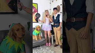 NOS DISFRAZAMOS DE RAPUNZEL 💜☀️🦎 goldenretreiver halloween mascotas rapunzel perros [upl. by Howland]