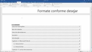 Criar índice automático Word 2016 [upl. by Einnel]