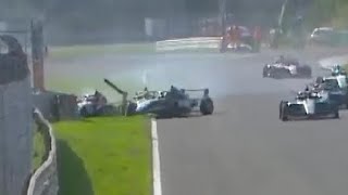 Euro F4 2024  Monza Race 1  multiple Start Crashes [upl. by Nareht]