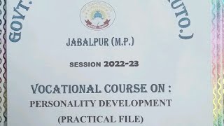 personality development practical file bsc 1st year govt science College Jabalpur [upl. by Wanfried]