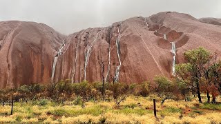 Uluru Unique waterfalls appear on landmark after rain in Australia [upl. by Mojgan]