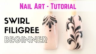 How to swirl design for beginners  NAIL ART  TIPS  TUTORIAL [upl. by Manouch]