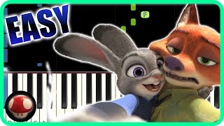 TRY EVERYTHING from ZOOTOPIA  EASY Piano TutorialSynthesia by TAM [upl. by Dagley]