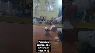 potasium permanent ki glycerol se reaction 💫🔥🔥🔥 experiment [upl. by Ohploda]