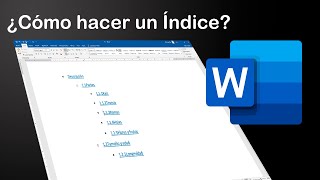 Creación de un índice en Word [upl. by Kevyn]