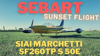 Sebart SIAI Marchetti SF260TP S 50E sunset flight [upl. by Noevart]