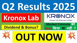 KRONOX Q2 results 2025  KRONOX LAB SCIENCES results today  KRONOX Share News  KRONOX latest news [upl. by Faust]