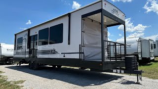 MANSION ON WHEELS 2024 CEDAR CREEK 40CFD COTTAGE DESTINATION TRAILER [upl. by Bible]