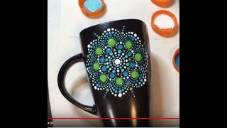 Instructional Tutorial 4  Mandala On Coffee Mug [upl. by Eilatam]