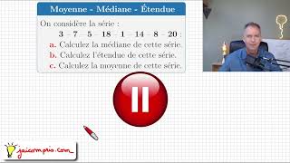 Exercice ♦ Statistiques • Calculer  médiane moyenne étendue et ne pas les confondre ♦ Troisième [upl. by Sylvan]