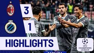 AC Milan vs Club Brugge 31 Highlights Pulisic Reijnders goals  Champions League 202425 [upl. by Kealey]