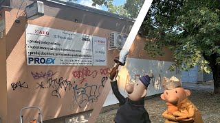 Painting Over the Graffiti in 1 MINUTE  Timelapse [upl. by Lrub]