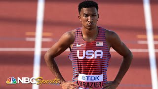 Donavan Brazier defending 800m world champion hampered by injuries out in heats  NBC Sports [upl. by Ddet]