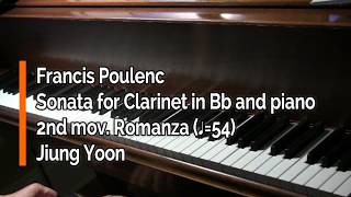 Piano Part  Poulenc Sonata for Clarinet in Bb and Piano II Romanza ♩54 [upl. by Nylecaj]