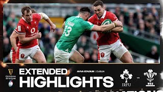 BONUS POINT WIN 👏  EXTENDED HIGHLIGHTS  IRELAND V WALES  2024 GUINNESS MENS SIX NATIONS RUGBY [upl. by Mastic]