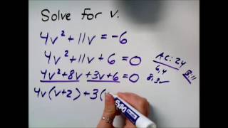 Finding the roots of a quadratic equation with leading coefficient greater than 1 [upl. by Ez]