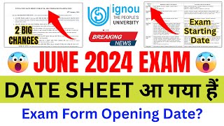 Breaking News IGNOU Released Exam Date Sheet for the June 2024 Examination  IGNOU Date Sheet 2024 [upl. by Spanos439]